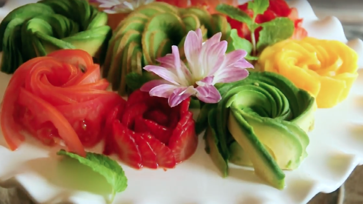 WATCH: How To Make Flowers Out Of Fruit
